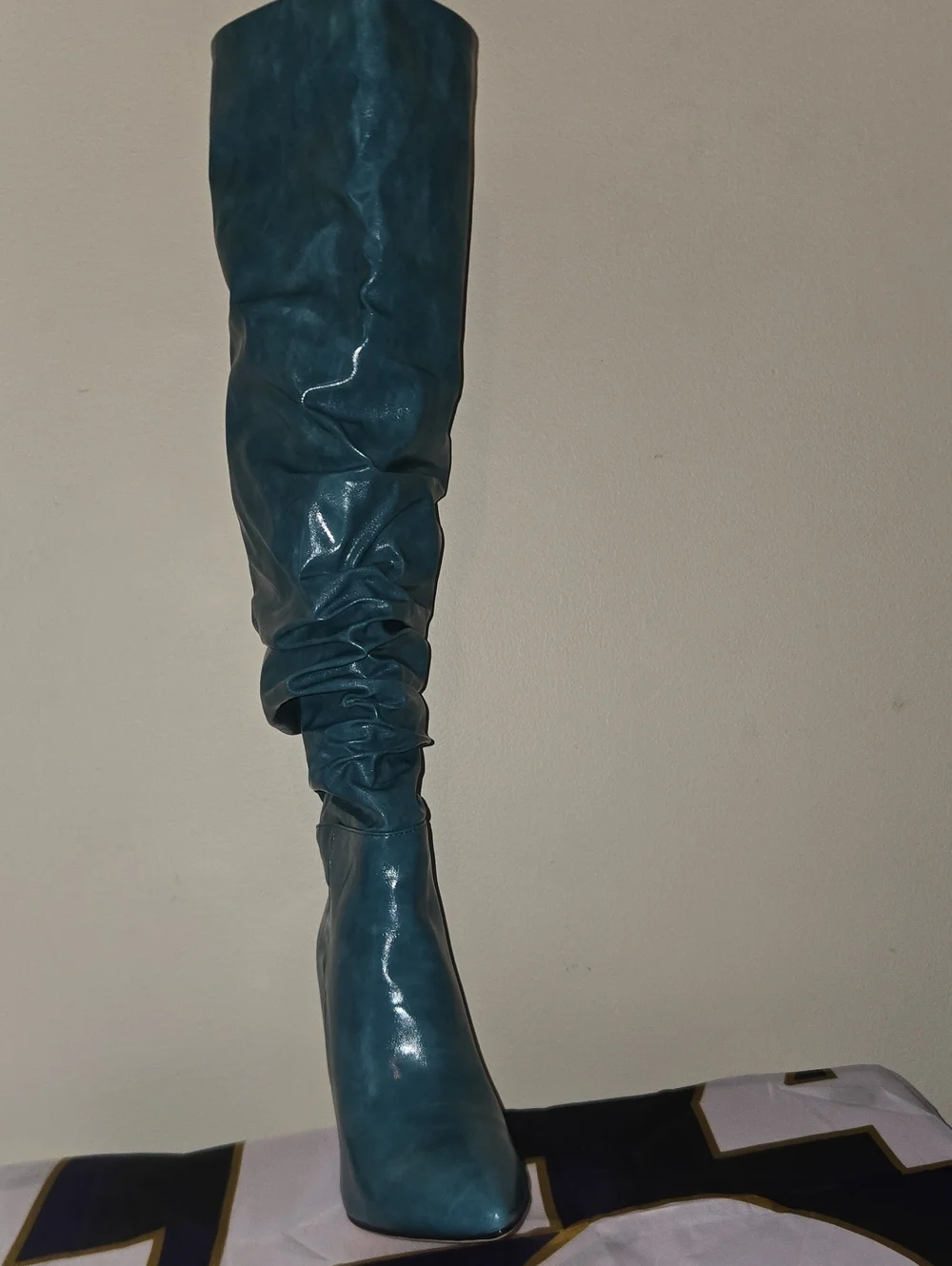 Teal Knee-High Slouch Boot - Women's Fashion Boot